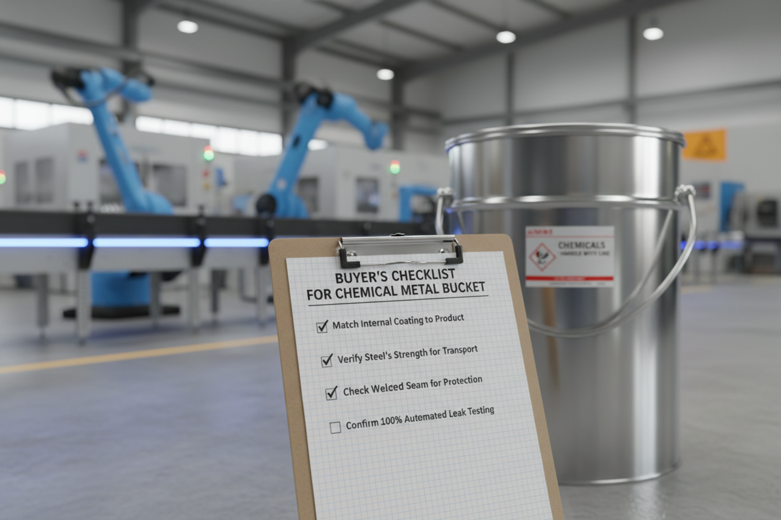 A buyer's checklist for choosing a chemical metal bucket