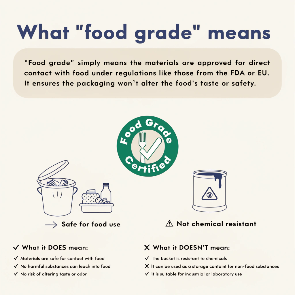 A food-grade certification logo