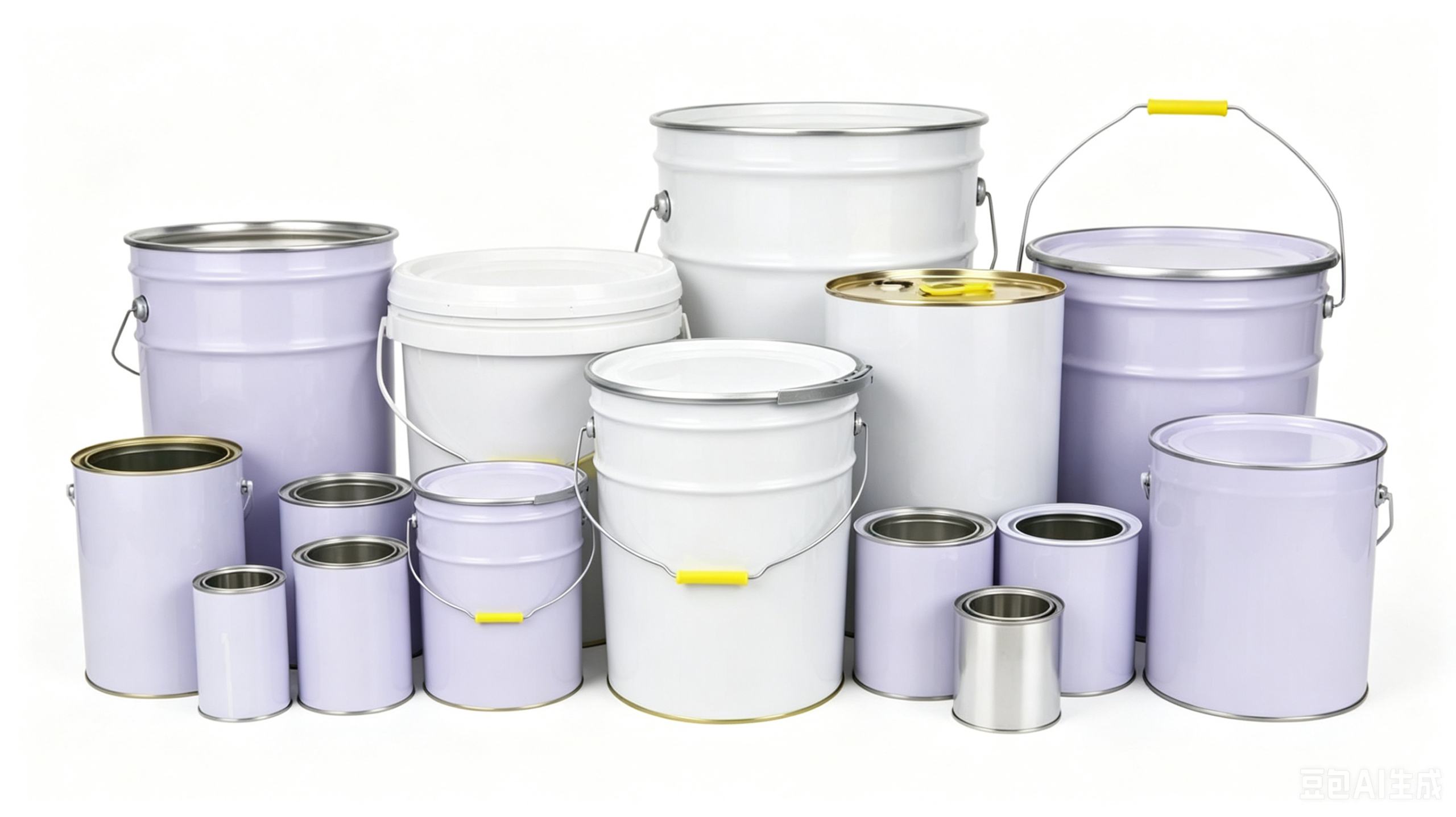 High-quality tinplate paint pails in various sizes
